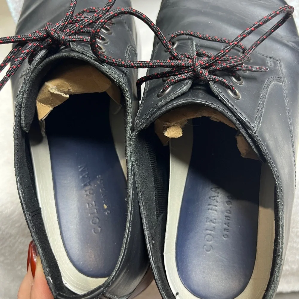 Cole Haan Mens Black Leather Grand Os‎ Oxford Lace Up Dress Shoes 10 M
